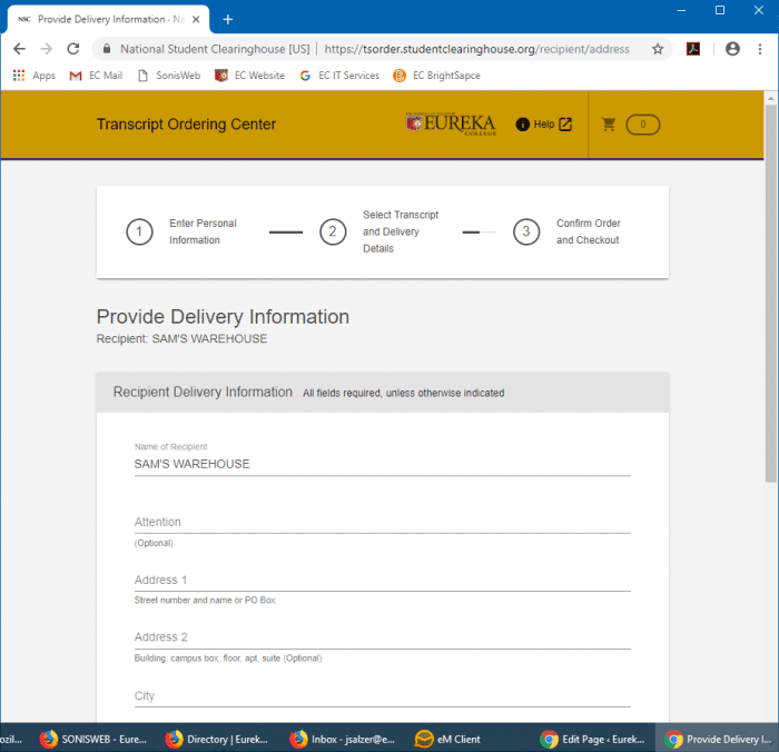 Online Transcript Orders: Step 6